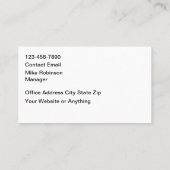 Swimming Pool Cage Theme Business Cards 名刺 (裏面)