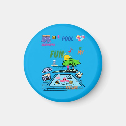 Swimming Pool Fun マグネット (正面)