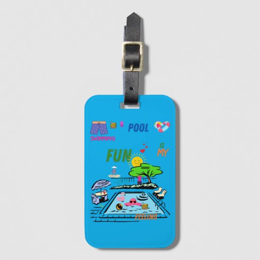 Swimming Pool Fun ラゲッジタグ (正面縦)