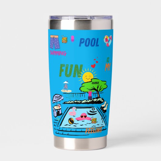 Swimming Pool Fun 保温保冷タンブラー (正面)
