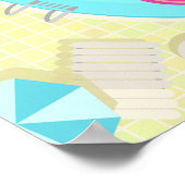 Swimming pool girl in bikini summer beach ポスター (角)
