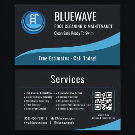 Swimming Pool Maintenance QR Code Professional  名刺