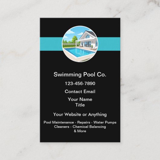 Swimming Pool Maintenance Services 名刺 (正面)