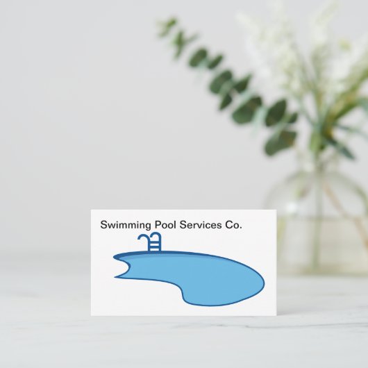 Swimming Pool Modern Business Cards 名刺 (スタンド正面)
