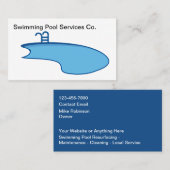 Swimming Pool Modern Business Cards 名刺 (正面/裏面)