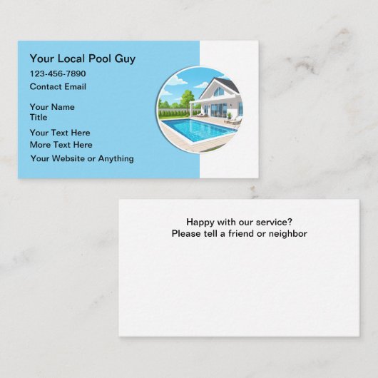 Swimming Pool Modern Service Professional 名刺 (正面/裏面)