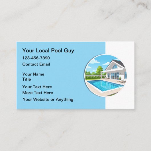 Swimming Pool Modern Service Professional 名刺 (正面)