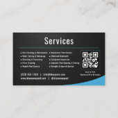  Swimming Pool Service QR Code Metallic 名刺 (裏面)