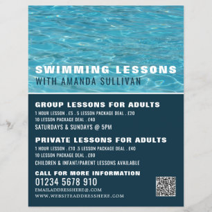 Swimming Pool, Swimming Lesson Advertising チラシ