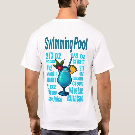 Swimming Pool T-Shirt – Retro Tropical Cocktail Tシャツ (裏面)
