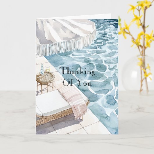 Swimming Pool Thinking of You カード (黄色い花)