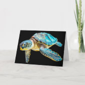 Swimming Sea Turtle Happy Birthday カード (正面)