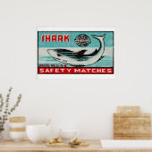 Swimming Shark - Matchbox Print - Aesthetic Wall ポスター (キッチン)