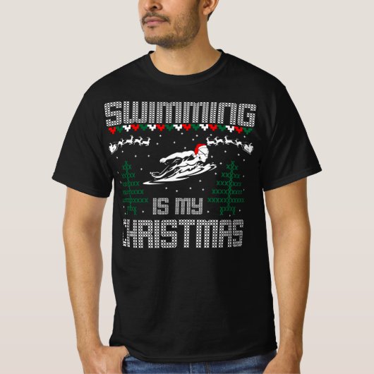 Swimming Sports Outdoors Is My Christmas Gift Tシャツ (正面)
