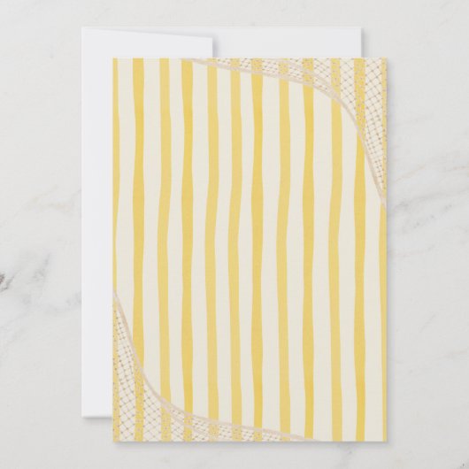 Swimming Suits Beach Yellow Stripes Bachelorette 招待状 (裏面)