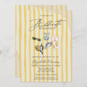 Swimming Suits Beach Yellow Stripes Bachelorette 招待状 (正面/裏面)