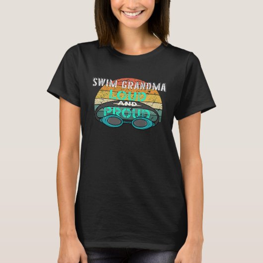 Swimming Swim Grandma Swimmer  Sport Goggles Tシャツ (正面)