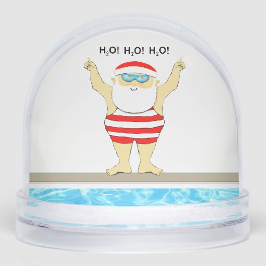 Swimming Swimmer Christmas Holiday Gift Snow Globe (正面)