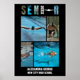 Swimming Swimmer Graduation Senior Night  ポスター