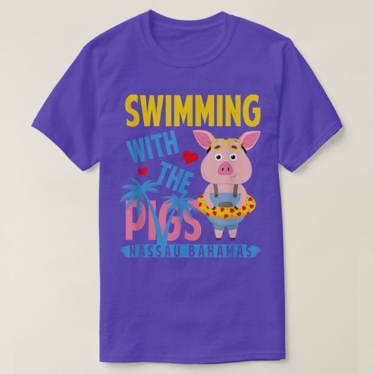 Swimming With The Pigs Nassau Bahamas Hello Summer Tシャツ (デザイン正面)