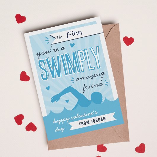 Swimply Amazing | Swim Valentine's Day Card 招待状