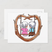 Swingのシニア・カップル ポストカード (正面/裏面)