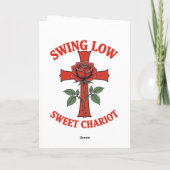 Swing Low Sweet Chariot Cross and Rose Motif カード (裏面)