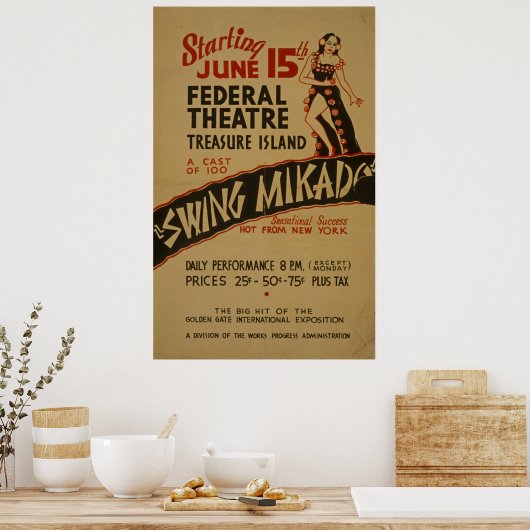 Swing MikadoヴィンテージシアターWPAポスター ポスター (キッチン)