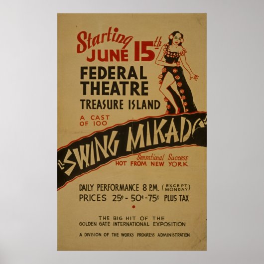 Swing MikadoヴィンテージシアターWPAポスター ポスター (正面)
