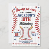 "Swing On Over – Baseball Birthday Boy Party  招待状 (正面)
