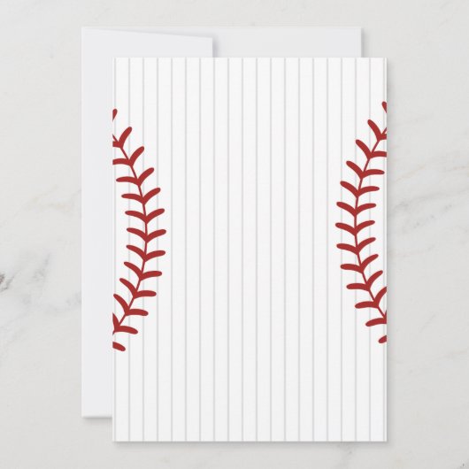 "Swing On Over – Baseball Birthday Boy Party  招待状 (裏面)