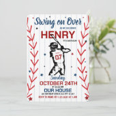 Swing on Over | Baseball Birthday Party 招待状 (スタンド正面)