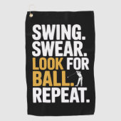 Swing Swear Look For Ball Repeat Golf Golfers Golf ゴルフタオル (正面)