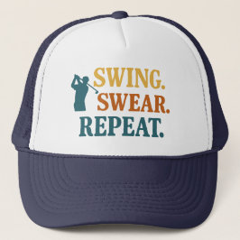 Swing. Swear. Repeat. – Snarky Golf Merch キャップ