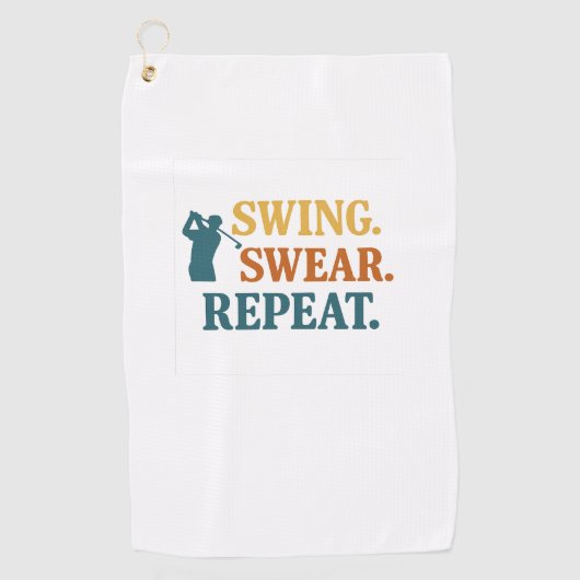 Swing. Swear. Repeat. – Snarky Golf Merch ゴルフタオル (正面)