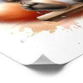 Swing Waterカラー子供部屋の愛らしいベビーキツネ ポスター (角)