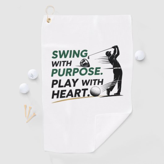 Swing with purpose. Play with heart. ゴルフタオル (インサイチュ)