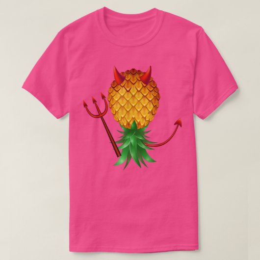 Swinger Upside Down Evil Pineapple Devil Horn with Tシャツ (デザイン正面)