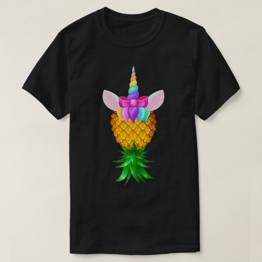Swinger Upside Down Pineapple Magical Unicorn Rain Tシャツ (デザイン正面)