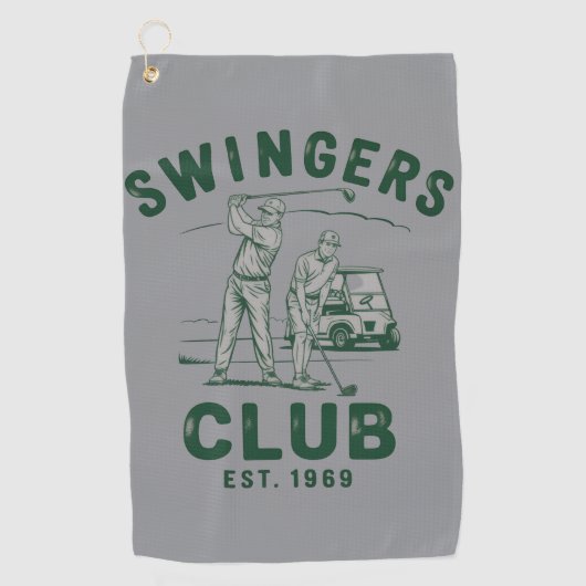 Swingers Club Funny Sarcastic Golfing Golfer ゴルフタオル (正面)