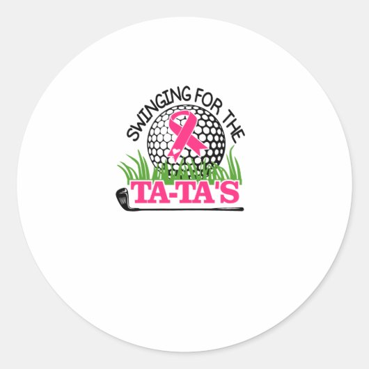 Swinging For The Tata's Breast Cancer Awareness ラウンドシール (正面)