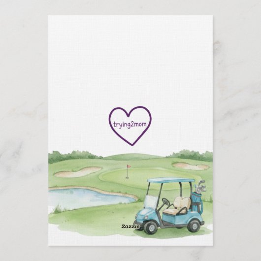 Swinging Into Fore, Blue Golf 4th Birthday 招待状 (裏面)