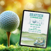 Swinging Into Fore, Blue Golf 4th Birthday 招待状