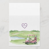 Swinging Into Fore, Pink Golf 4th Birthday 招待状 (裏面)