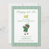 Swinging Into Two Golf 2nd Birthday Teddy Bear 招待状 (正面)