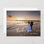 Swirlスクリプトタイポグラフィ結婚の感謝ポストカード ポストカード (正面/裏面)