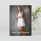 Swirl写真エレガント卒業パーティー発表 招待状 (スタンド正面)