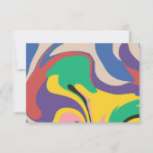 Swirl Artカラフルの結婚応答カード 出欠カード (裏面)