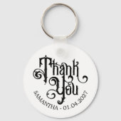 Swirl Elegant Ornament Horror Black Gothic キーホルダー (裏面)