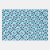 Swirl Floral Tile Pattern – in blue ラッピングペーパーシート (正面3)